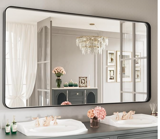 36x55 silver rounded rectangle mirror 🩶