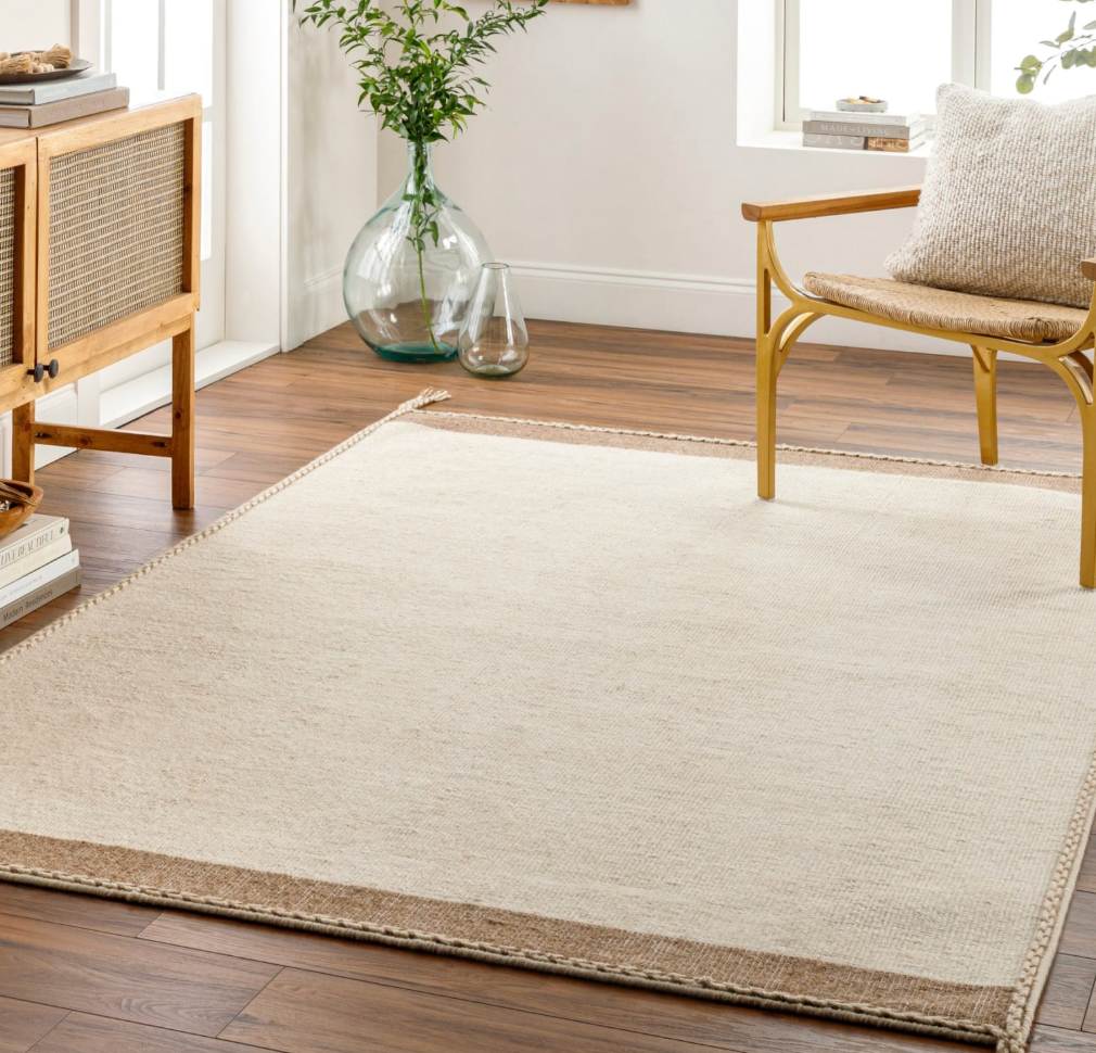 6x9 neutral wool rug