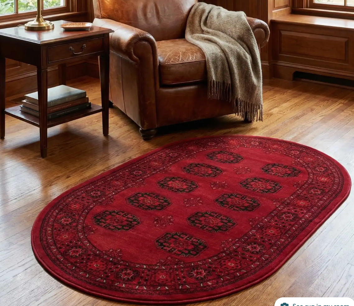 3 x 5'3"oval red oriental rug ❤️