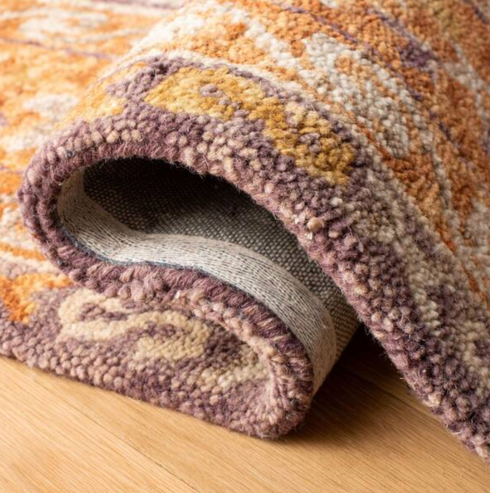 5x8 brown & purple handmade southwestern tribal wool rug ⛰️