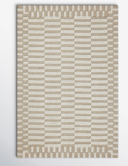 5x7'6" Chris Loves Julia x Loloi Ivory / Beige wool rug 🧺