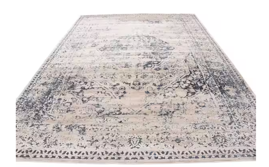 7x10 Dark Blue/Beige Unique Loom rug ☕