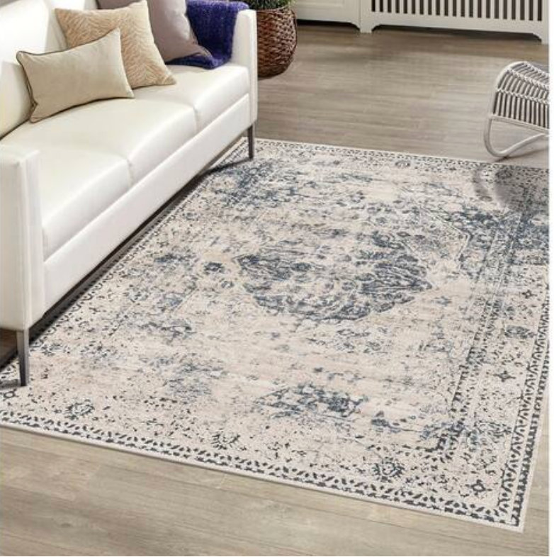 7x10 Dark Blue/Beige Unique Loom rug ☕