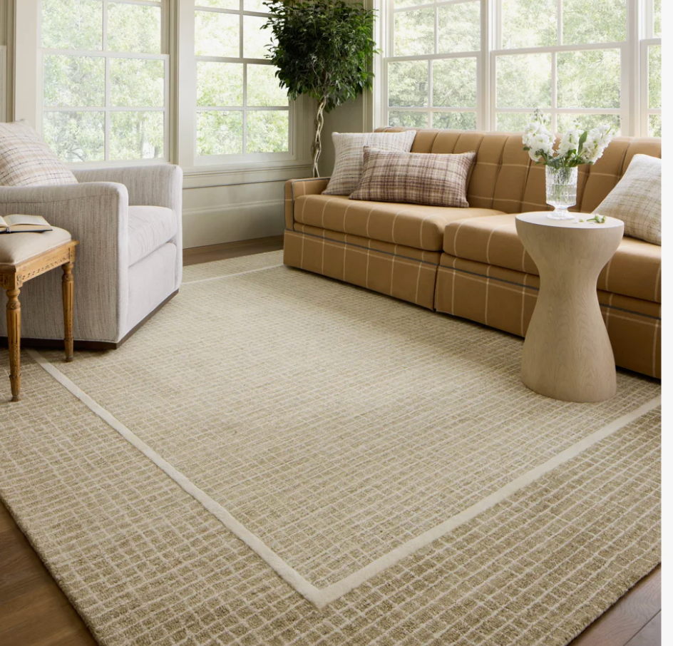 7'-9" x 9'-9" Loloi x Chris Loves Julia wheat & ivory wool rug 🌾