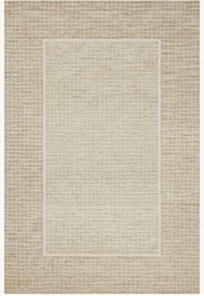 7'-9" x 9'-9" Loloi x Chris Loves Julia wheat & ivory wool rug 🌾