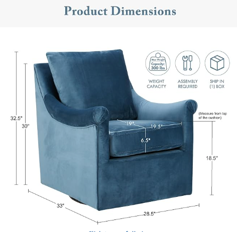 Super soft blue swivel accent chair ♡