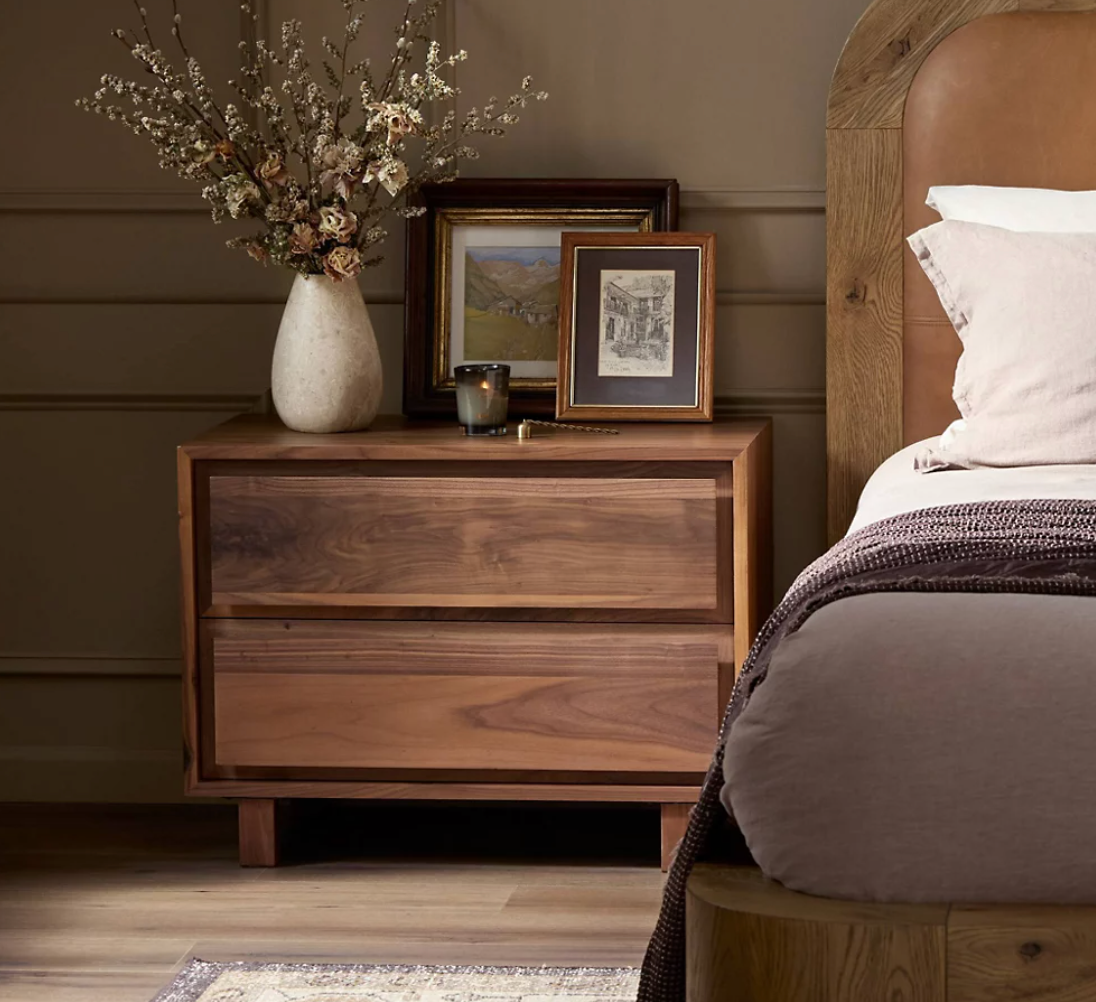 Four Hands walnut wood nightstand ☕