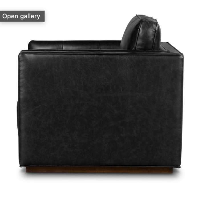 Four Hands black leather swivel accent chair 🖤