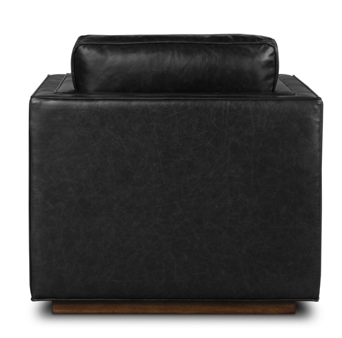 Four Hands black leather swivel accent chair 🖤