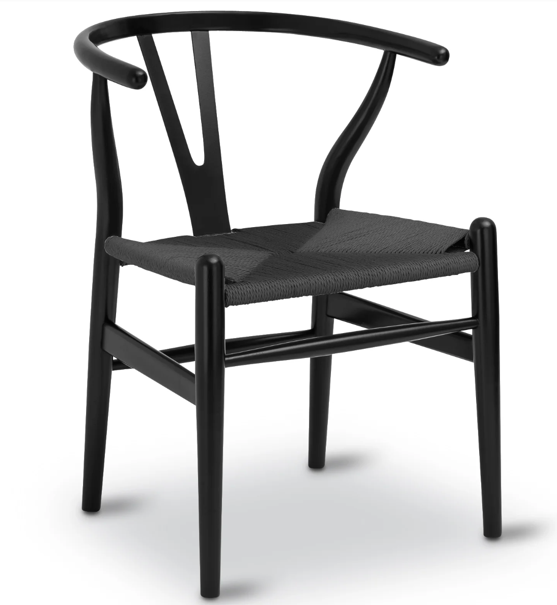 4 Poly & Bark woven wishbone MCM dining Chairs 🪑