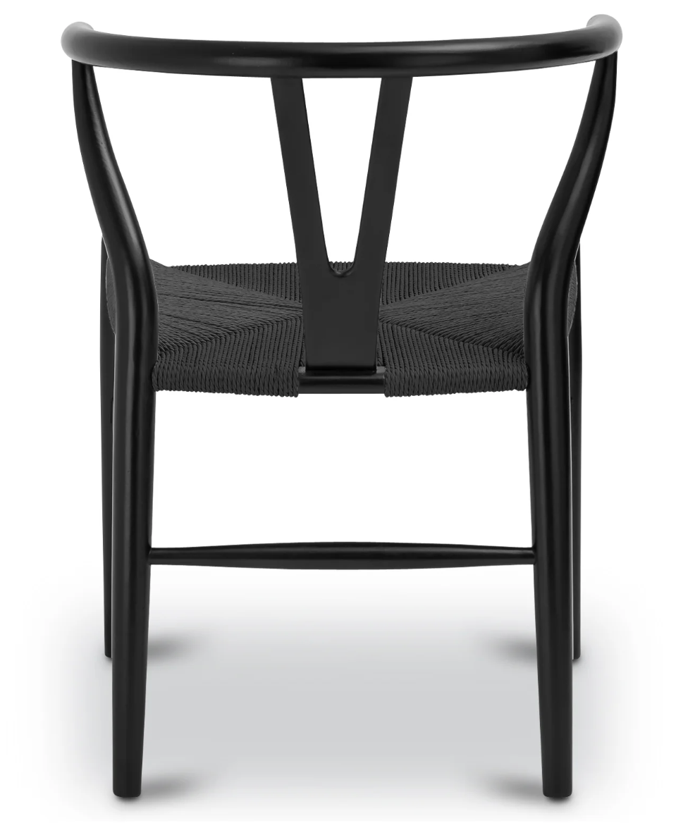 4 Poly & Bark woven wishbone MCM dining Chairs 🪑