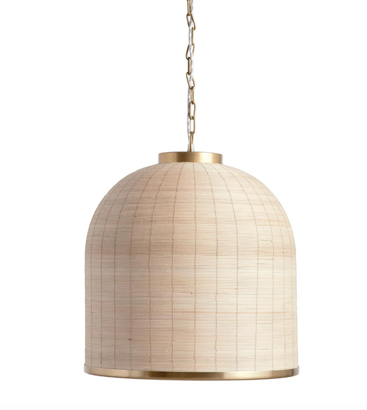 Stunning whitewash & brass dome pendant 💡