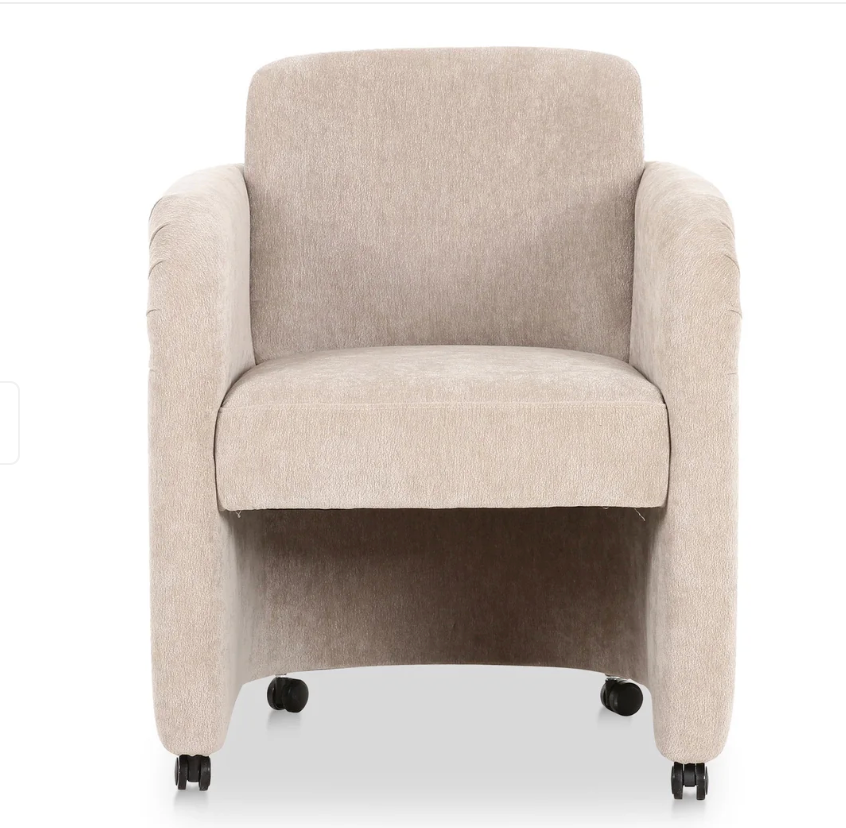 Soft grey chair on wheels 🩶