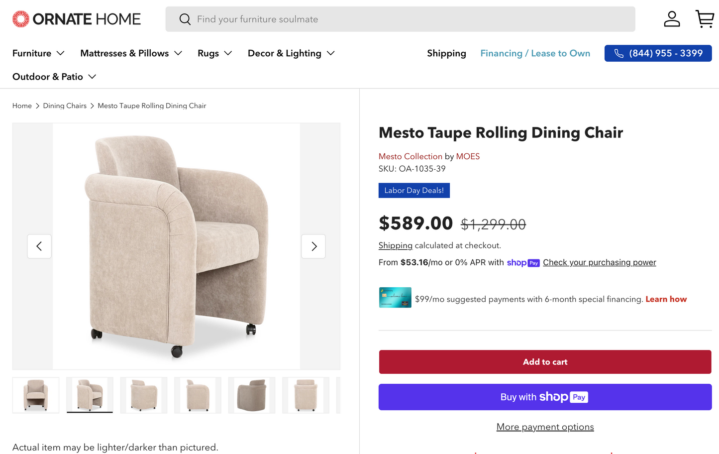 Soft grey chair on wheels 🩶