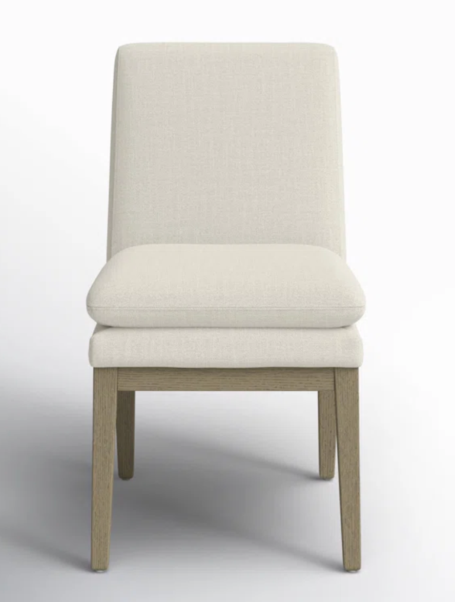 Grey upholstered accent chair 🦢