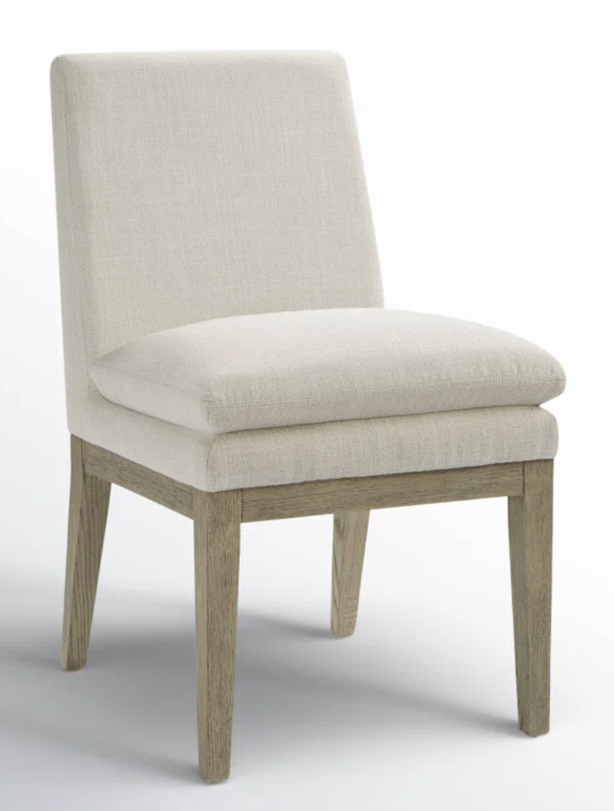 Grey upholstered accent chair 🦢