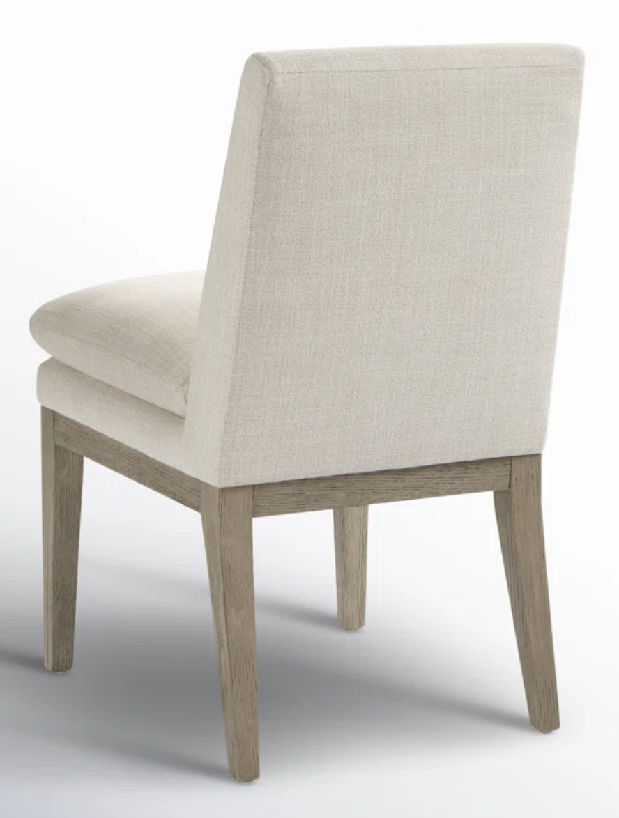 Grey upholstered accent chair 🦢