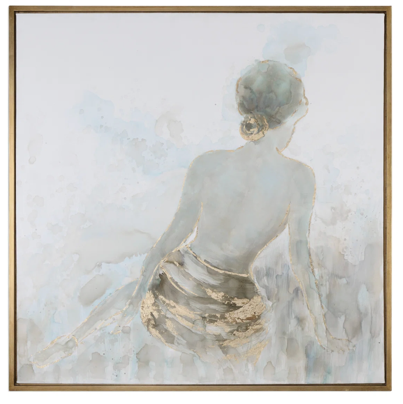 Stunning 50" square feminine gold-framed print 💫