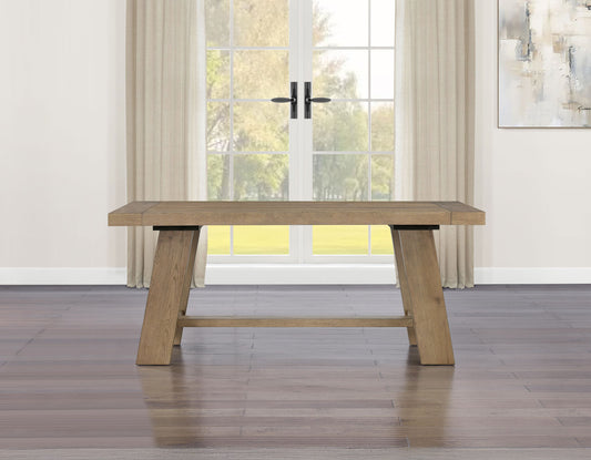 Natural walnut curved-leg dining table