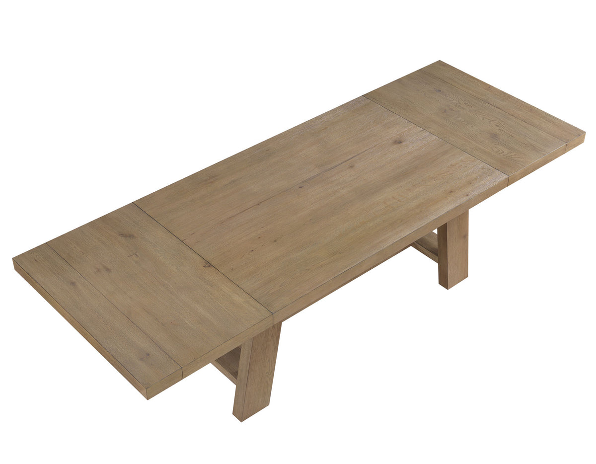 Natural walnut curved-leg dining table