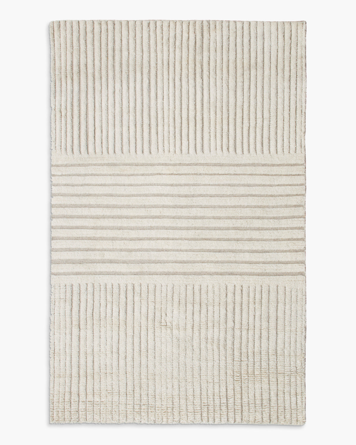 Ivory hand-knotted New Zealand wool rug 3' x 5'