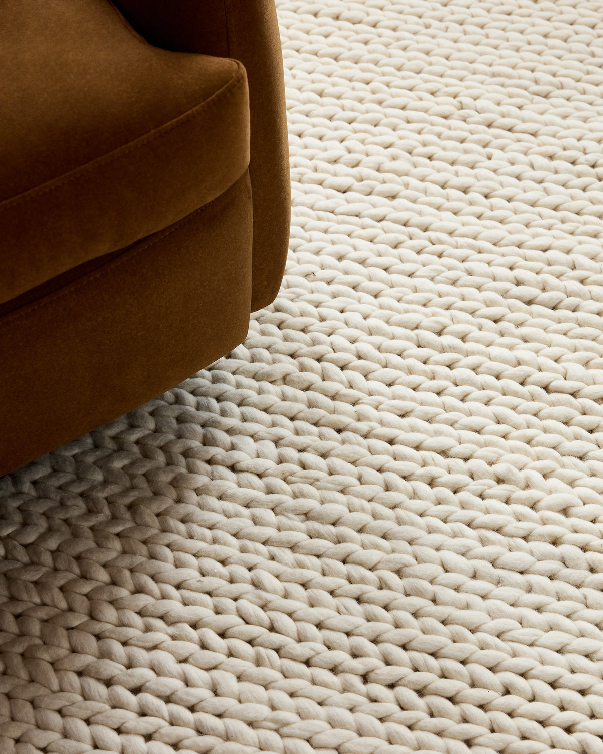 Chunky braided wool rug 8' x 10'