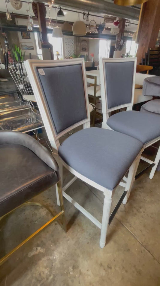 2 country farmhouse grey & white barstools 🍾