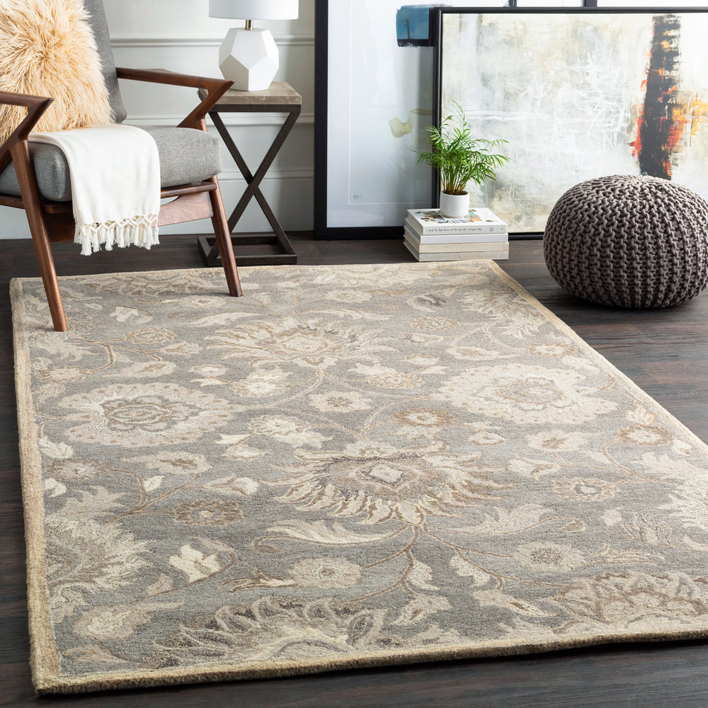 Livabliss taupe & camel 2'6" x 8' wool runner rug