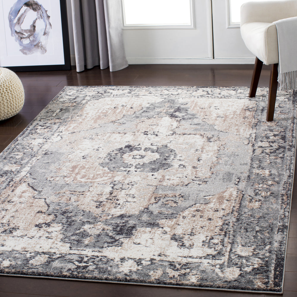 Surya charcoal, brown & ivory 9x12 rug