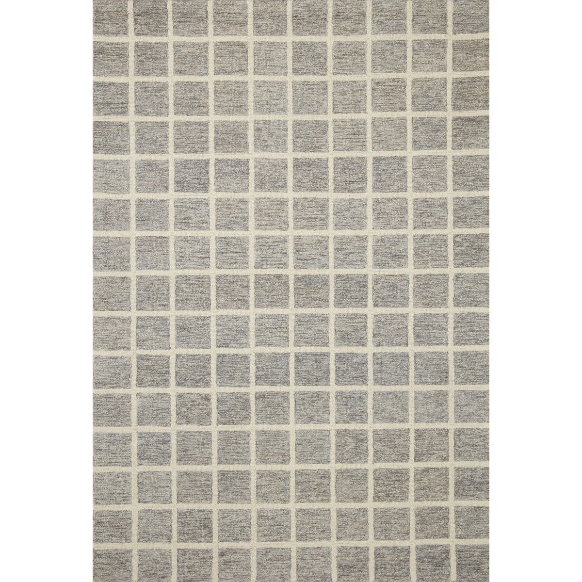 Chris Loves Julia x Loloi slate grid rug 8'6" x 11'6"