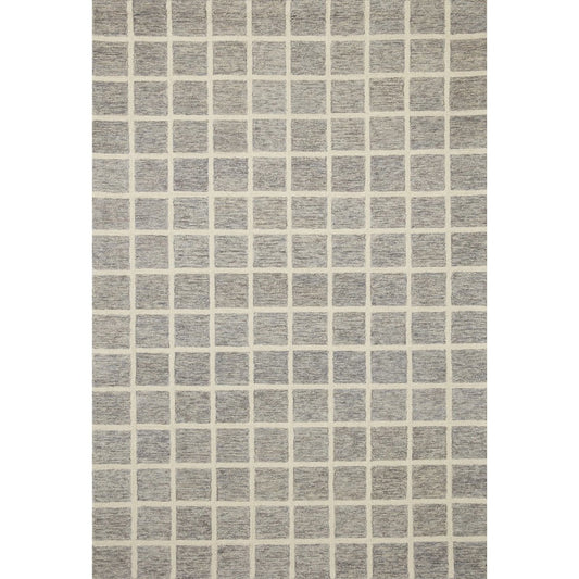 Chris Loves Julia x Loloi slate grid rug 8'6" x 11'6"