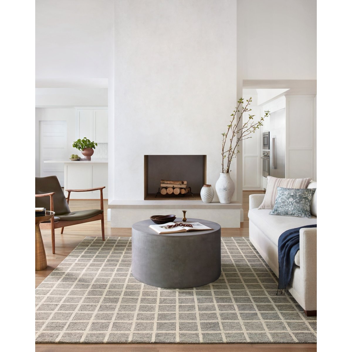 Chris Loves Julia x Loloi slate grid rug 8'6" x 11'6"